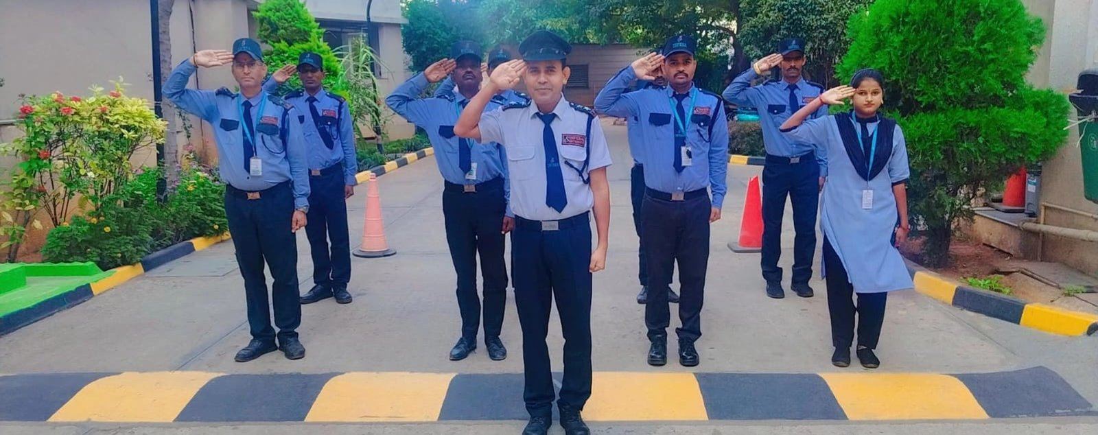 Difesa Security Services team at a flag hoisting ceremony in Bangalore